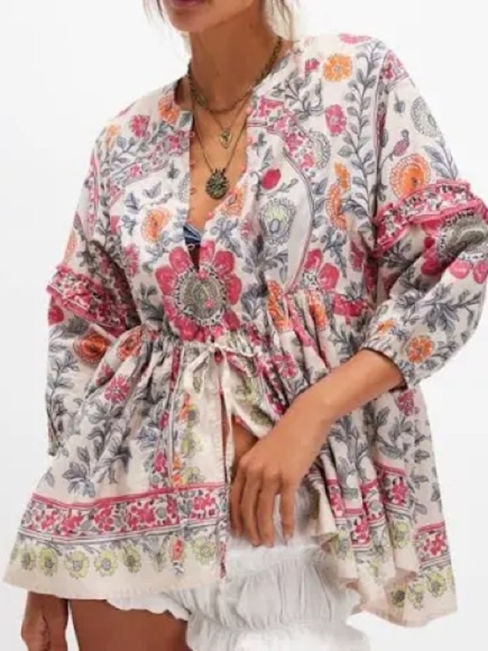 Free People Avery Tunic Floral Bohemian Medium